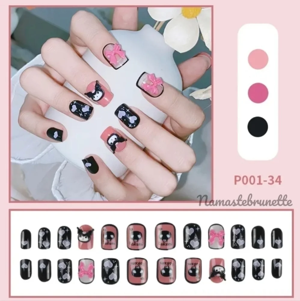3D Sanrio Kuromi Press On Nails